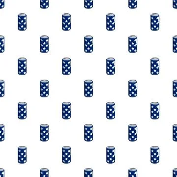 Repeating blue cans with white stars pattern Stock Illustration