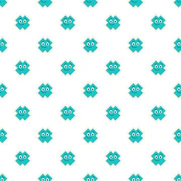 Repeating blue cartoon character with smiling face pattern Stock Illustration