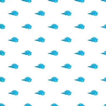 Repeating blue cartoon cloud pattern on white background Stockillustratie