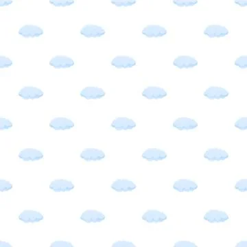 Repeating blue cartoon clouds forming seamless pattern Stock Illustration