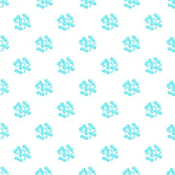 Repeating blue cartoon microbiome cells seamless pattern Stock Illustration