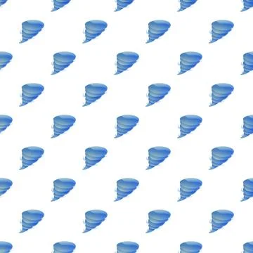 Repeating blue cartoon tornado pattern on white background 스톡 일러스트