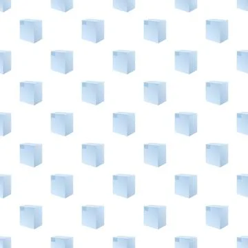 Repeating blue delivery boxes forming a seamless pattern 스톡 일러스트