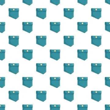 Repeating blue denim pockets seamless textile pattern Stock Illustration