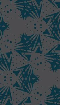Repeating Blue Dots and Triangle Shapes Stock Illustration