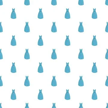 Repeating blue dress pattern on white background Illustrazione stock