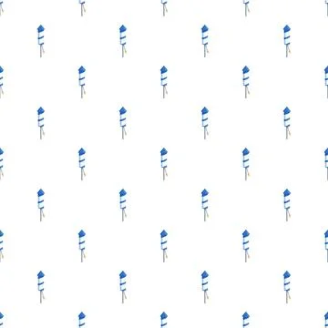 Repeating blue firework rockets forming seamless pattern Stock Illustration