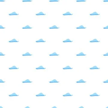 Repeating blue flat clouds pattern on white background Stockillustratie