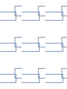 Repeating blue geometric rectangle pattern on white background 스톡 일러스트