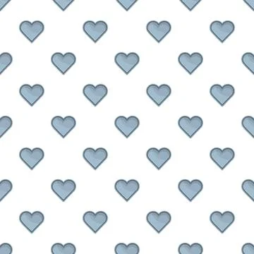 Repeating blue heart pattern creating simple background design Stock Illustration