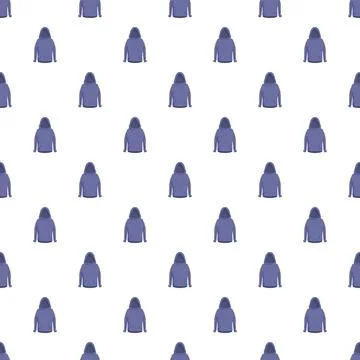 Repeating blue hoodie pattern on white background 库存插图
