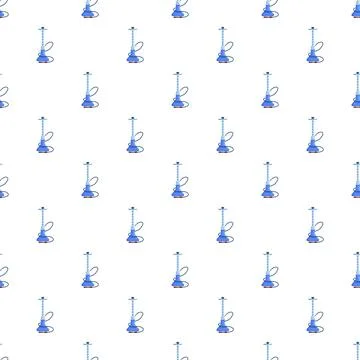 Repeating blue hookah smoking device seamless pattern Stock Illustration