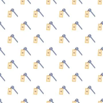 Repeating blue key number 42 pattern background Stock Illustration