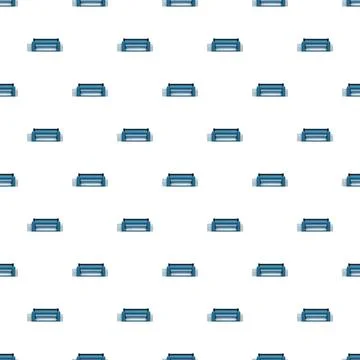 Repeating blue modern sofa minimalist pattern background Stock Illustration