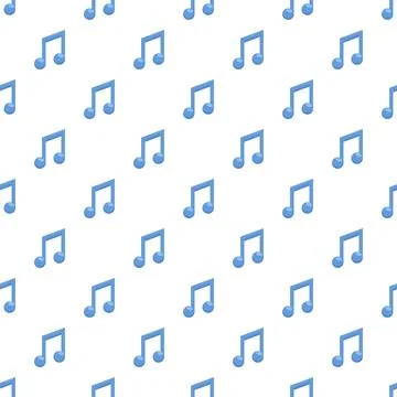 Repeating blue musical notes forming a seamless pattern Stock Illustration
