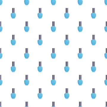 Repeating blue nail polish bottles seamless pattern Stock Illustration