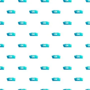 Repeating blue ok button seamless pattern background Stock Illustration