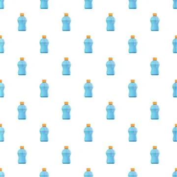 Repeating blue plastic water bottles seamless pattern Stock Illustration