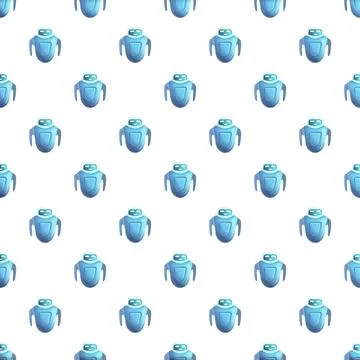 Repeating blue robot pattern for technology background 스톡 일러스트
