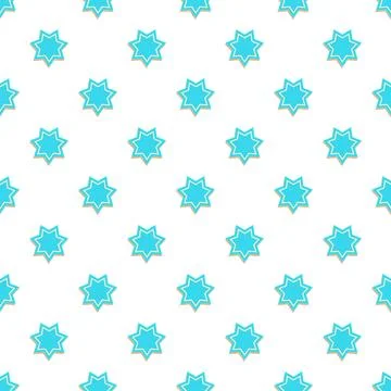 Repeating blue star pattern on white background Stock Illustration