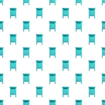 Repeating blue vintage mailboxes postal pattern 库存插图