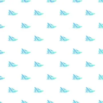 Repeating blue wave pattern on white background Stock Illustration