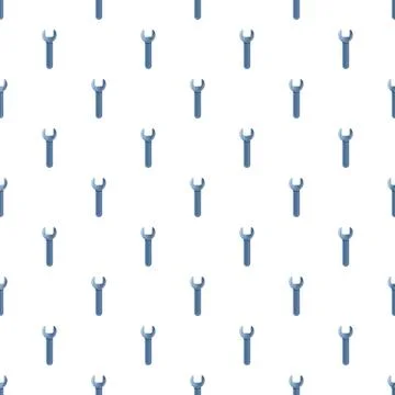 Repeating blue wrench tools creating a seamless pattern Stock Illustration
