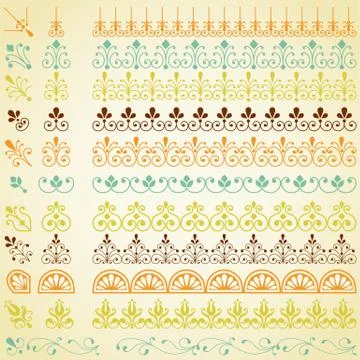 Repeating Borders Set Stock Illustration