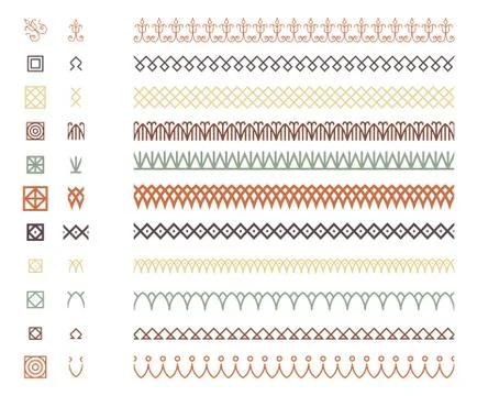 Repeating Borders Set Stock Illustration