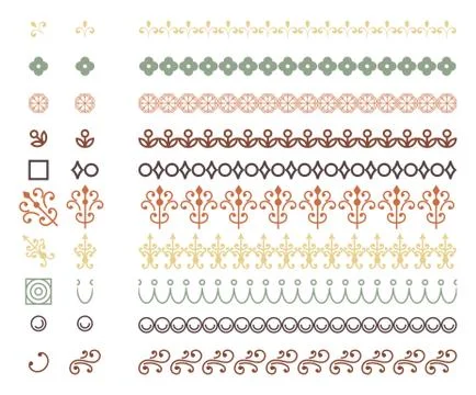 Repeating Borders Set Stock Illustration