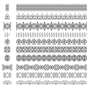 Repeating Borders Set Stock Illustration