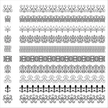 Repeating Borders Set Stock Illustration
