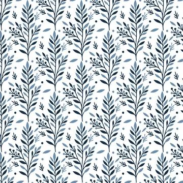 Repeating botanical flower pattern with soft blossoms for fabric textile Stock Illustration
