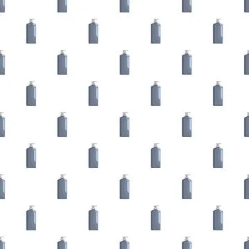 Repeating bottles forming seamless minimalist pump dispenser pattern Stock Illustration