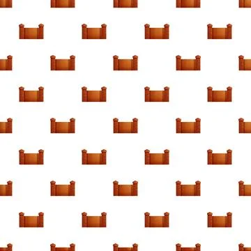 Repeating brick fence barrier pattern on white background Illustrazione stock
