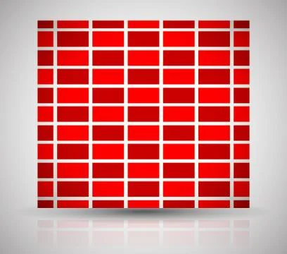 Repeating brick wall pattern, brick wall background isolated on white with al Stock Illustration