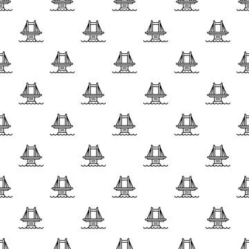 Repeating bridge pattern symbolizing connection and travel Stock Illustration