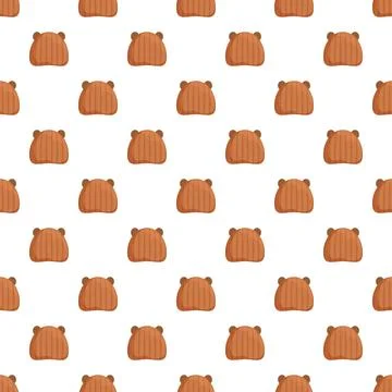 Repeating brown bear heads creating seamless animal pattern Stock Illustration