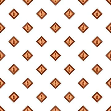 Repeating brown beer bottle pattern on white background Stock Illustration