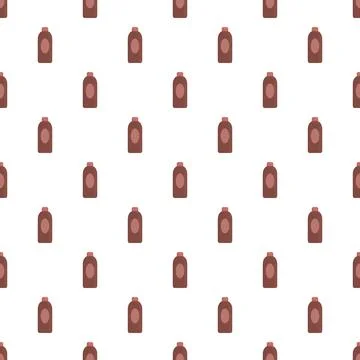 Repeating brown bottle pattern for hygiene and beauty products イラスト素材