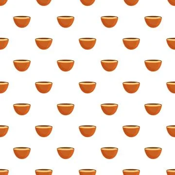Repeating brown bowl pattern with food container background Illustrazione stock