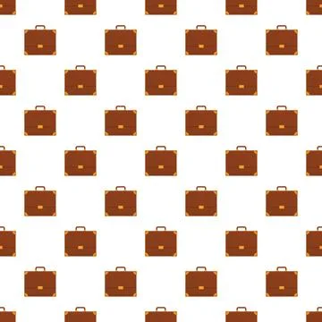 Repeating brown briefcase pattern for business and travel Stock Illustration