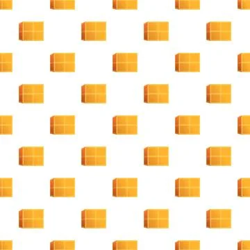 Repeating brown cardboard box pattern on white background Stock Illustration