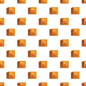 Repeating brown cardboard box pattern seamless background イラスト素材