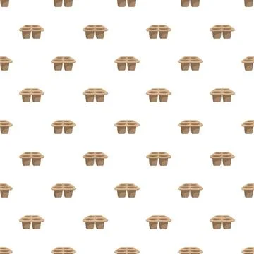 Repeating brown cardboard coffee cup carriers pattern Illustrazione stock