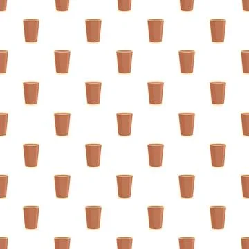 Repeating brown cups forming seamless beverage pattern イラスト素材