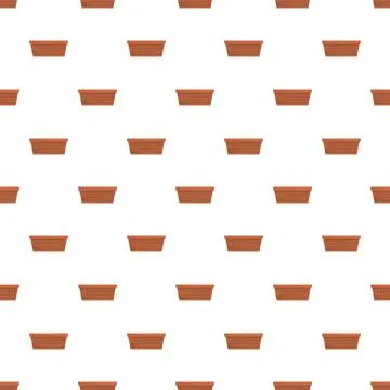 Repeating brown flower pots seamless pattern background 스톡 일러스트