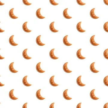 Repeating brown half moon shapes pattern white background 스톡 일러스트