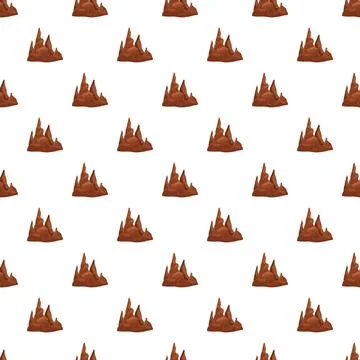 Repeating brown karstic stone cave formations pattern Stock Illustration