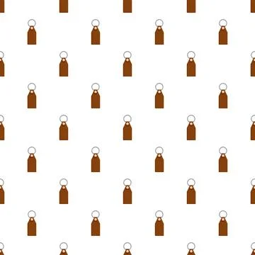 Repeating brown leather keychains forming a seamless pattern Illustrazione stock